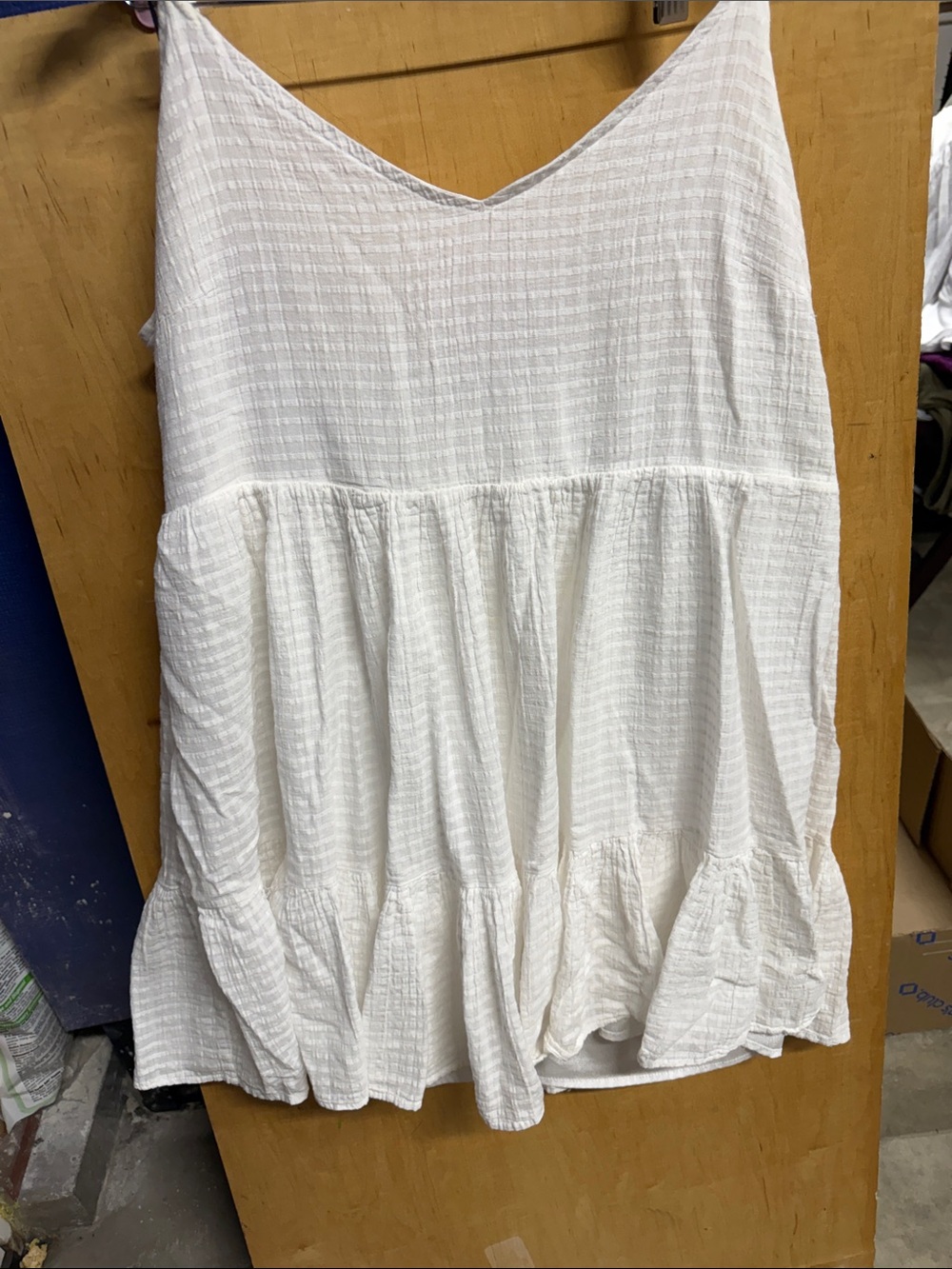 SHEIN White Tiered A-Line Cotton Skirt